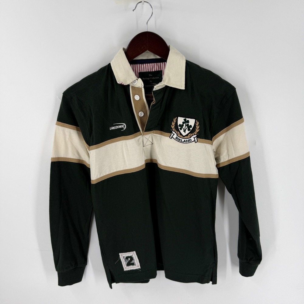 Lansdowne Boys Rugby Shirt Green Size 11/12 Ireland Heritage Collection Preppy